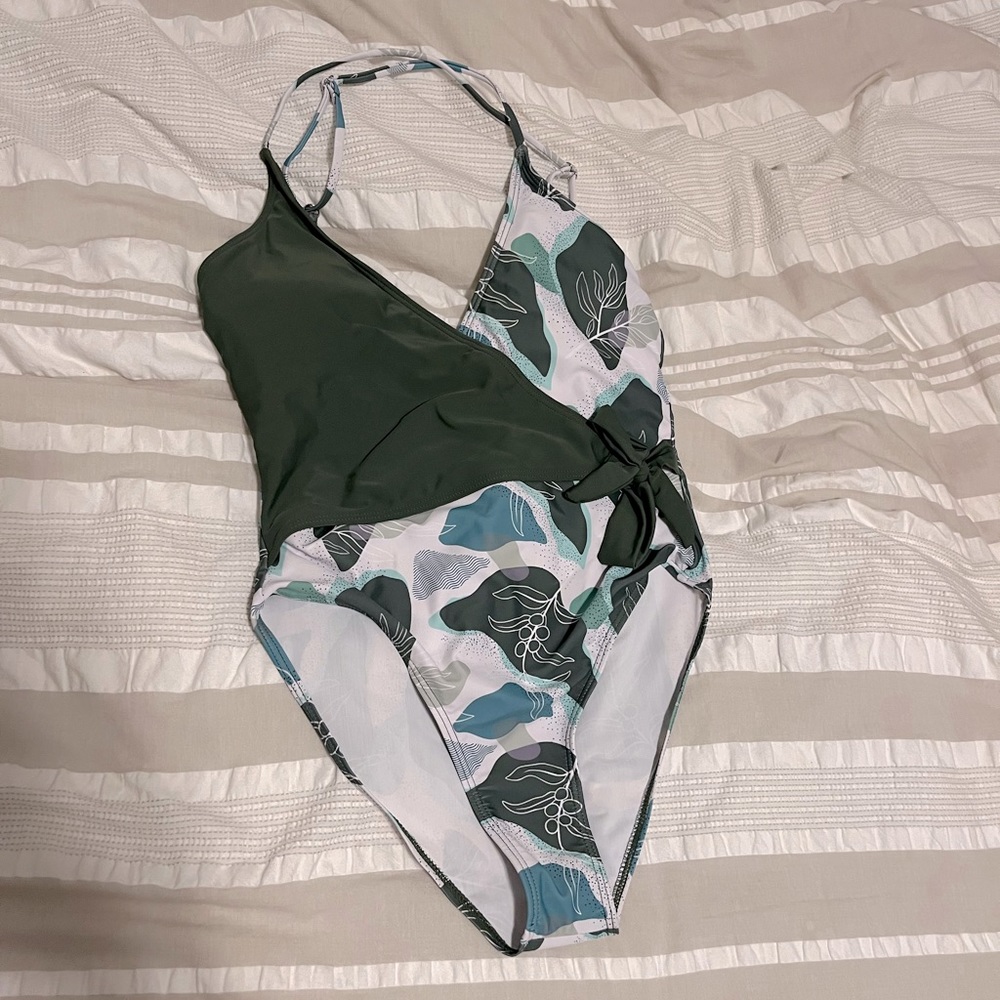 Shein size medium one-piece crossed bathing suit